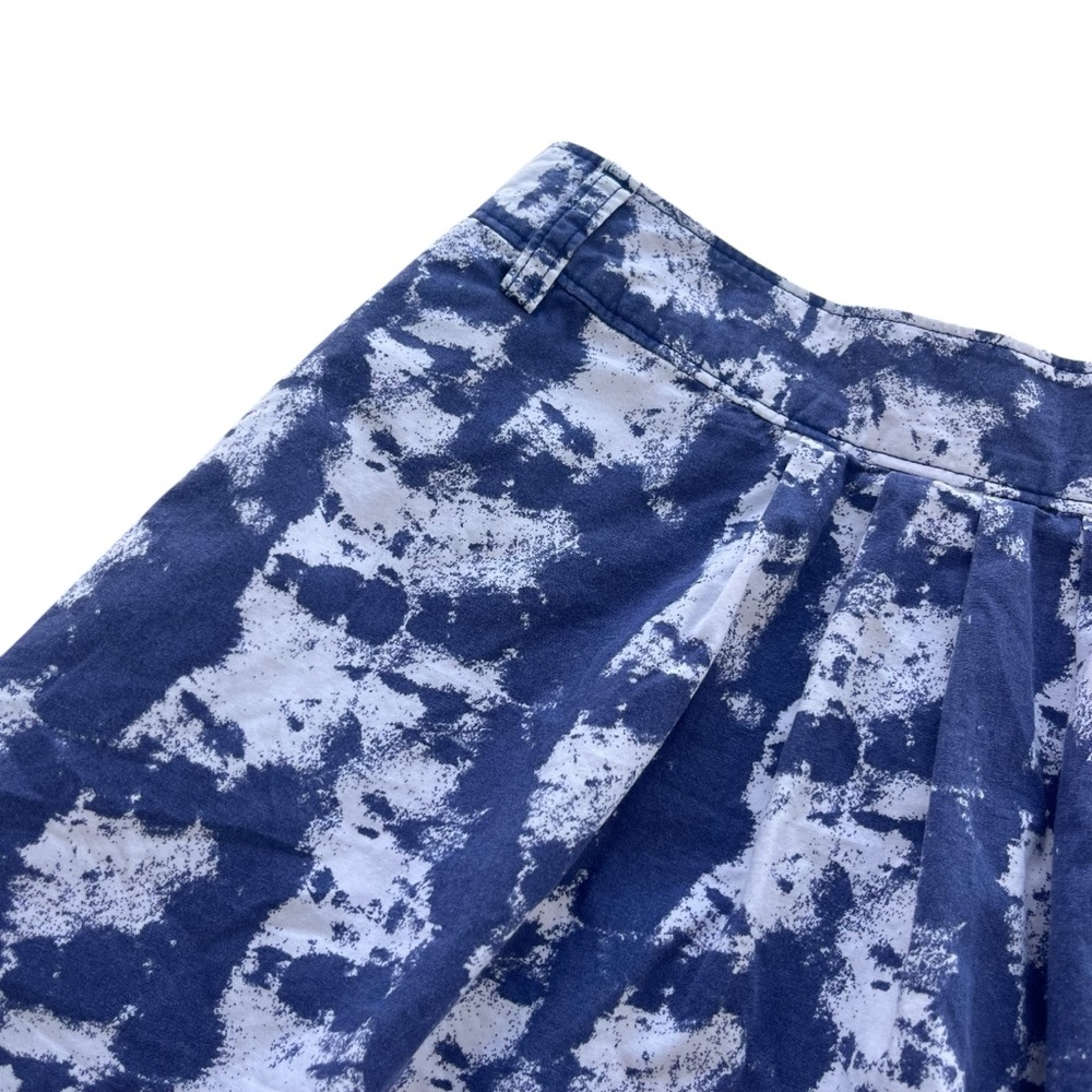 Fossil Women’s Size 12 Blue White Tie-dye Pleated Lined A-line Mini Skirt Cotton - Picture 6 of 16